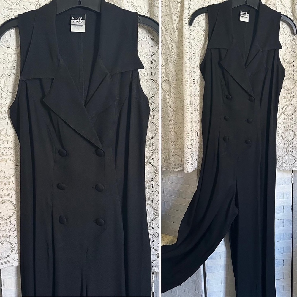 90s Knapp Studio Collared Button-Up Jumpsuit